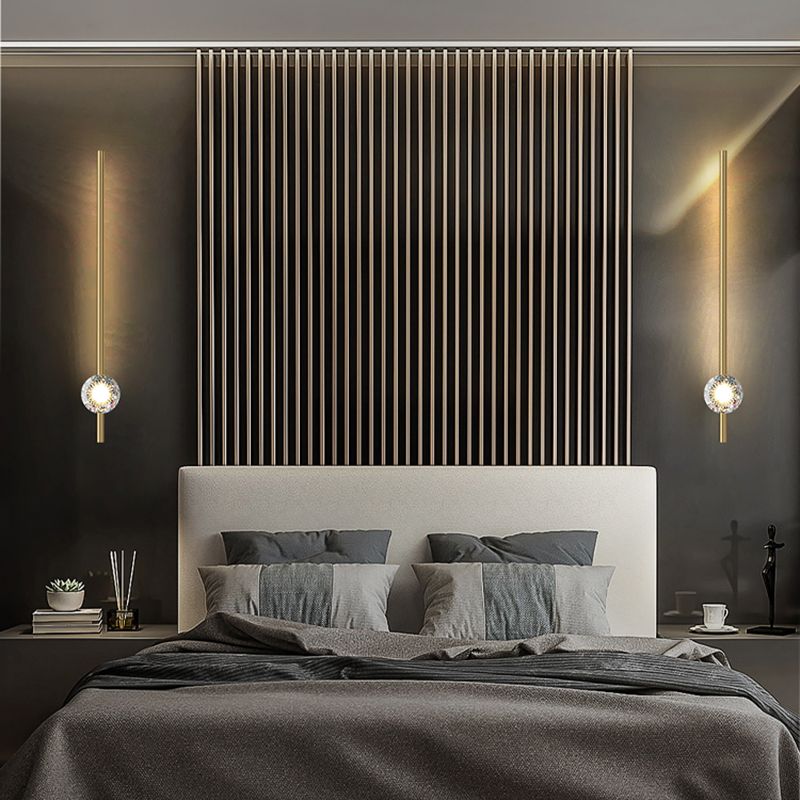 Lampada da parete contemporanea Light a 1 luci a 1 luce di sconde in rame per soggiorno