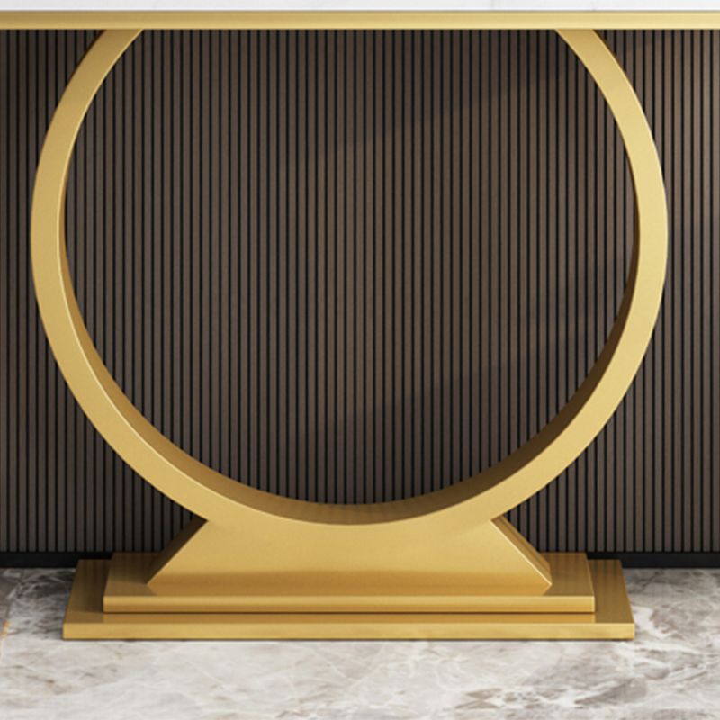 Glam Slate/metal Half Moon/Rectangle Abstract Console Table for Hall