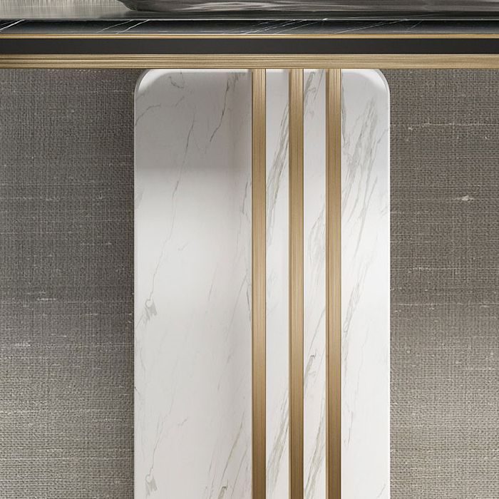 33.46" High Stone Console Table Rectangle Scratch Resistan Accent Table