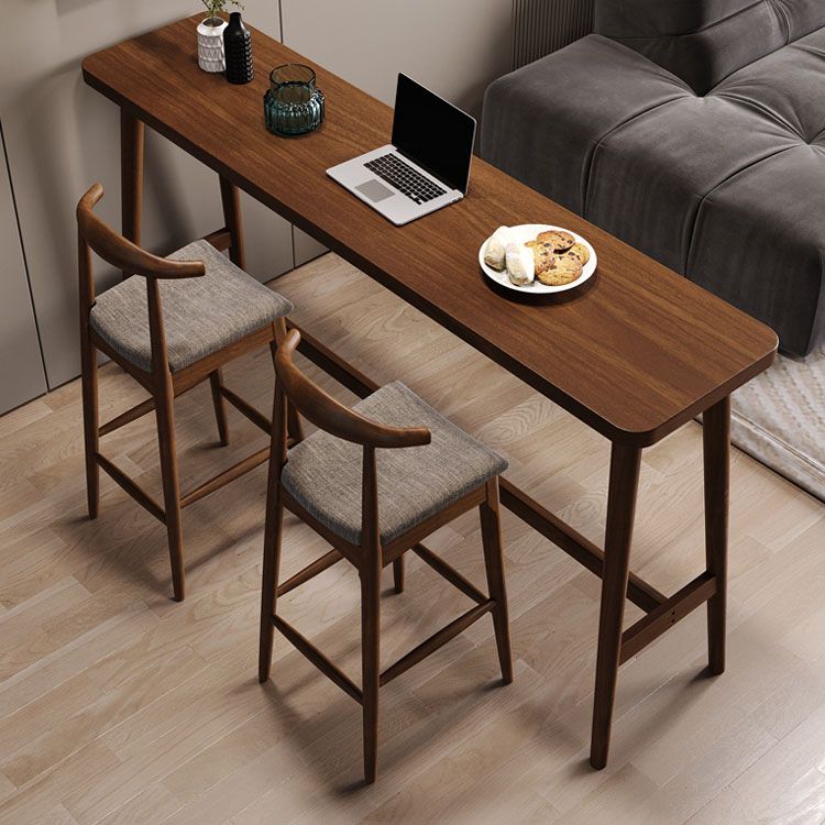 Rectangle Indoor Bar Dining Table Solid Wood Bar Stool Table