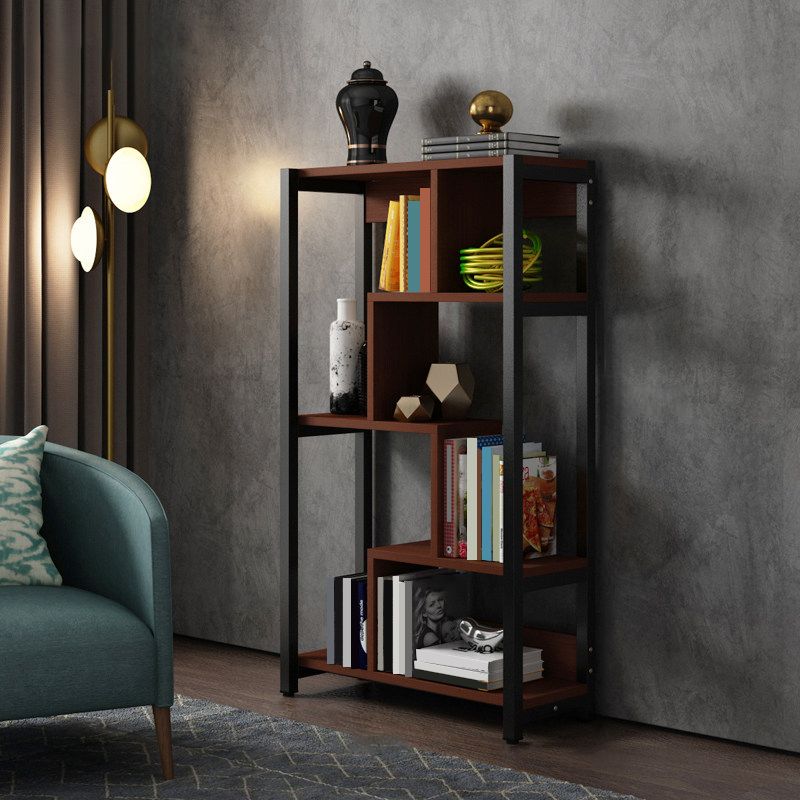 Modern Style Wood Bookcase Open Back Bookshelf for Home Office