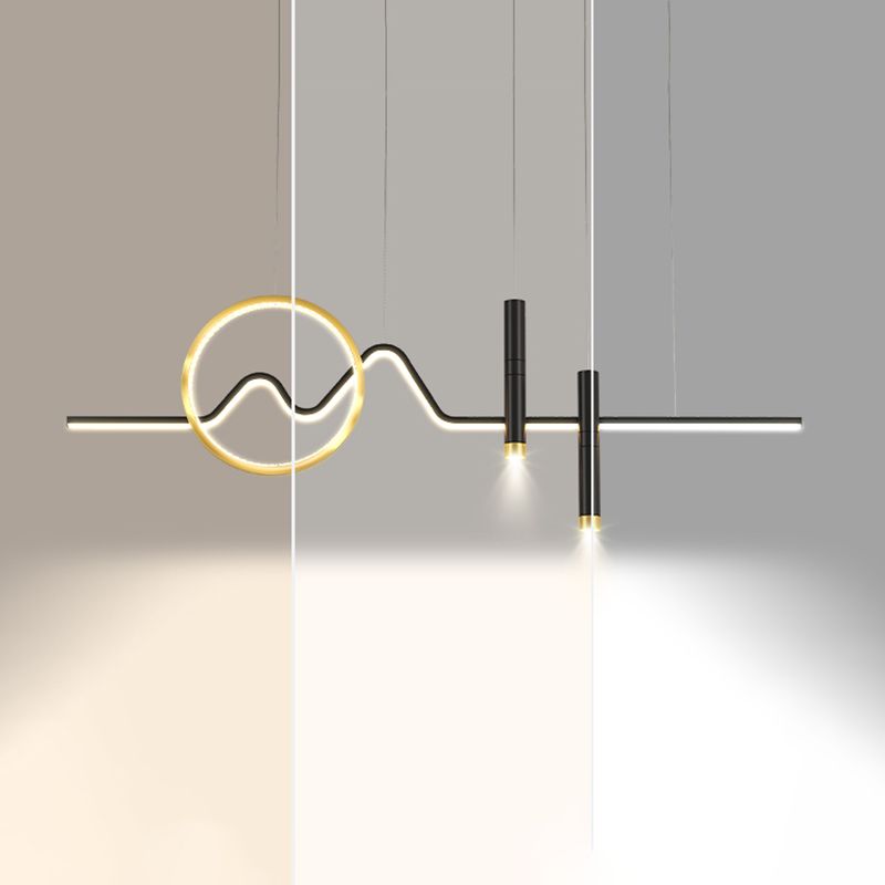 Luce a ciondolo dell'isola a led in ferro battuto nella moderna luce del soffitto acrilico in stile creativo per sala da pranzo