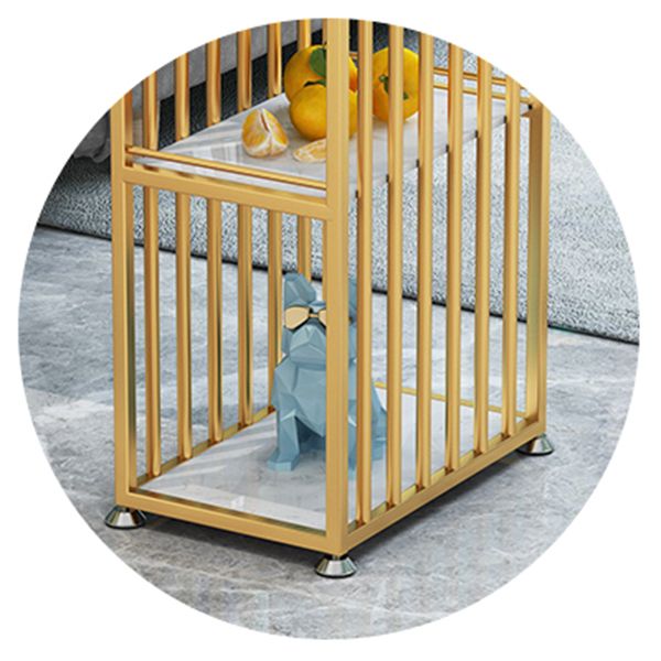 Glam Rectangle Bar Set Storage 1/2/3 Pieces Stone Counter Height Set in Gold