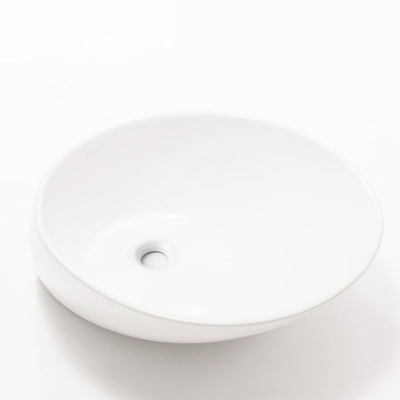 Modern Vessel Bathroom Sink Porcelain Oval with Faucet Vessel Sink