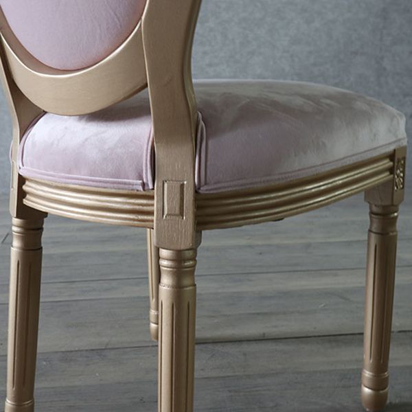 Chaise de salle à manger traditionnelle en velours, chaise latérale à dossier King Louis de 38 pouces avec 4 pieds pour restaurant