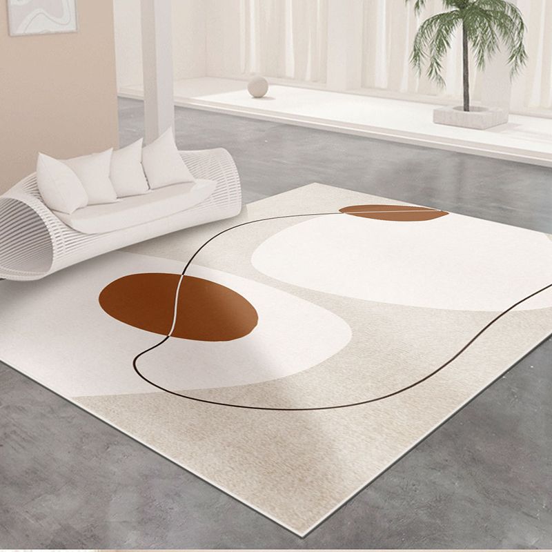 Artistic Contrast Panel Rug Casual PVC Carpet Friendly Washable Area Carpet for Home Decor