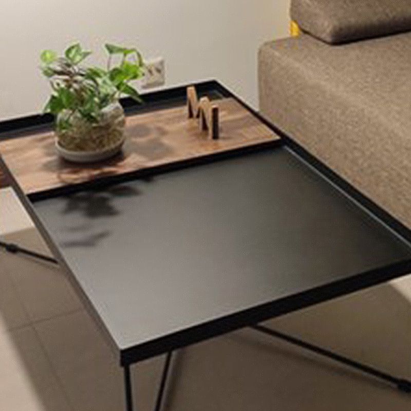 Modern Style Cross Table Base Wrought Iron Black Square & Rectangular Coffee Table