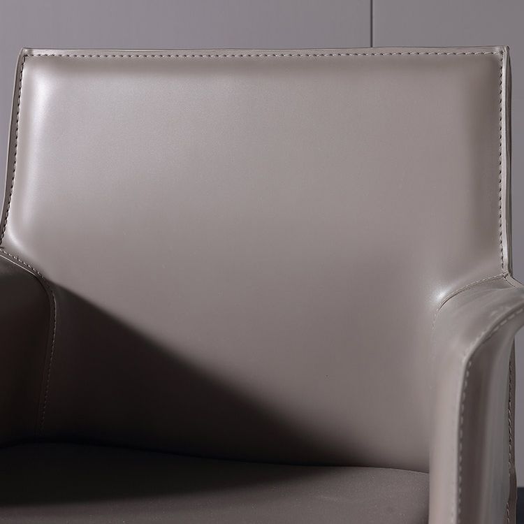 Contemporary Chair Faux Leather Solid Back Dining Room Chair for Indoor