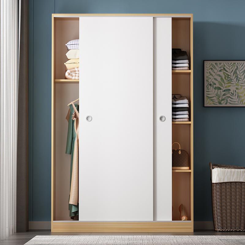 Modern Style Wardrobe Cabinet Engineered Wood Armoire for Bedroom