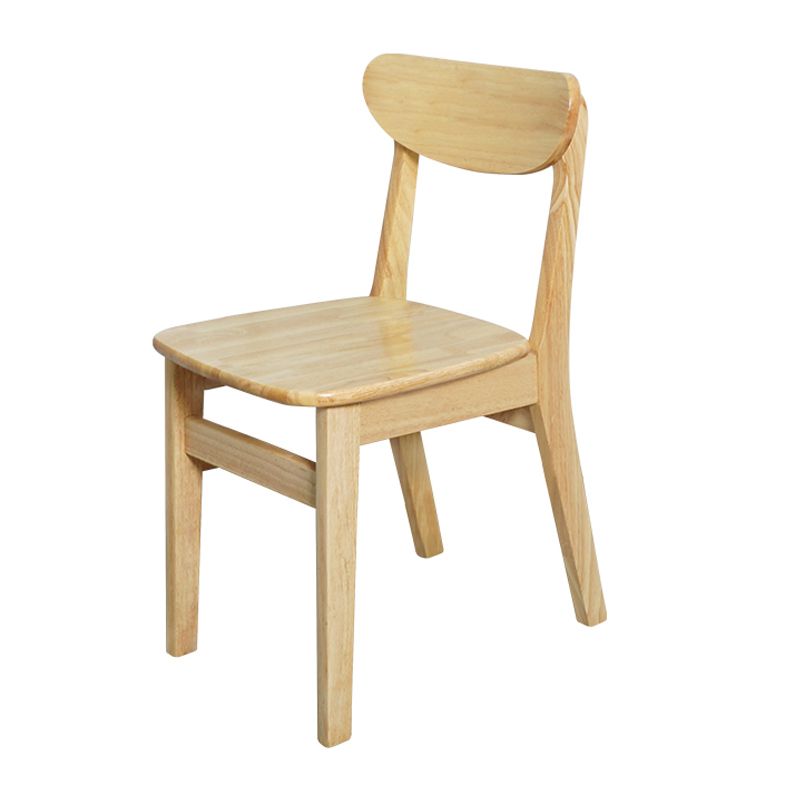 Silla auxiliar escandinava de madera de caucho con respaldo abierto, silla de comedor tapizada natural (juego de 2)