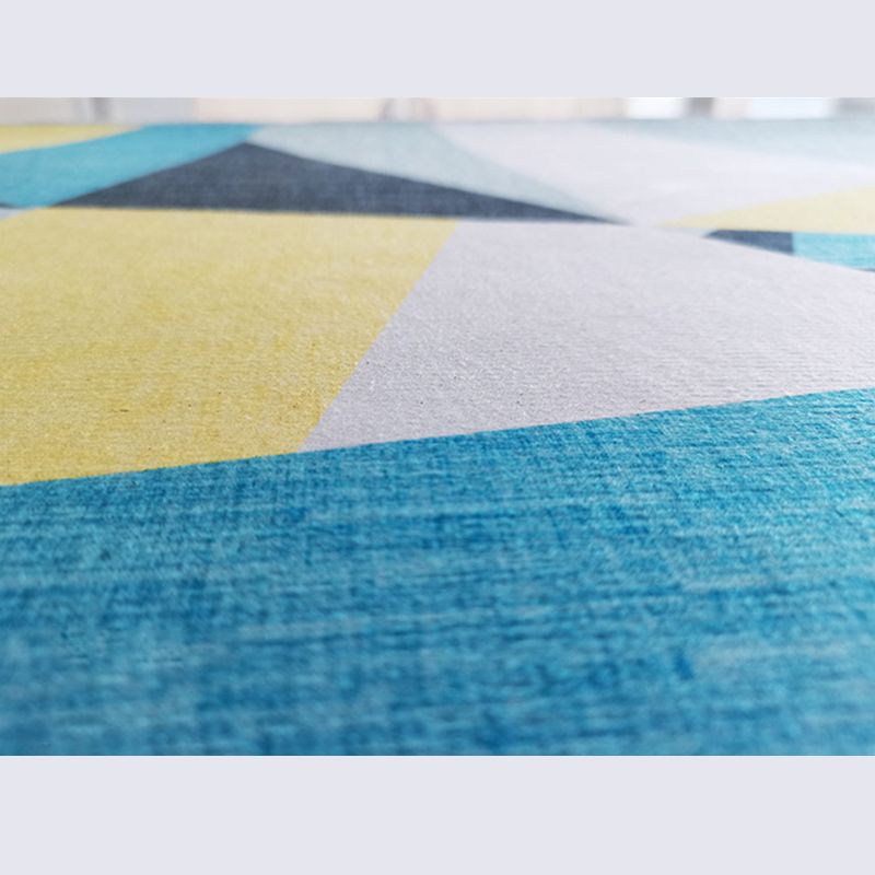 Minimalist Geometric Print Carpet Non-Slip Backing Area Rug Polyster Rug for Living Room