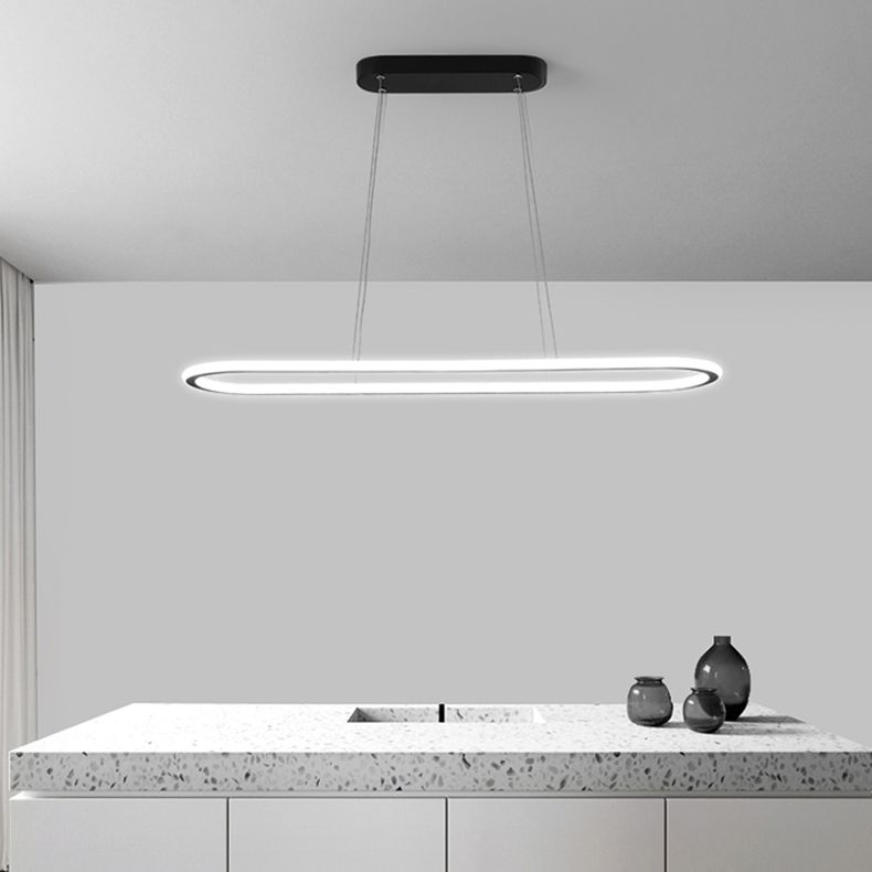 Nordic Minimalist Island Light Modern LED Pendant Lamp with Silica Gel Shade