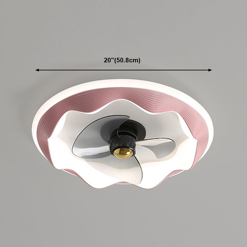 Circle Metal Ceiling Fan Lamp Simplicity LED Ceiling Mounted Lighting for Bedroom