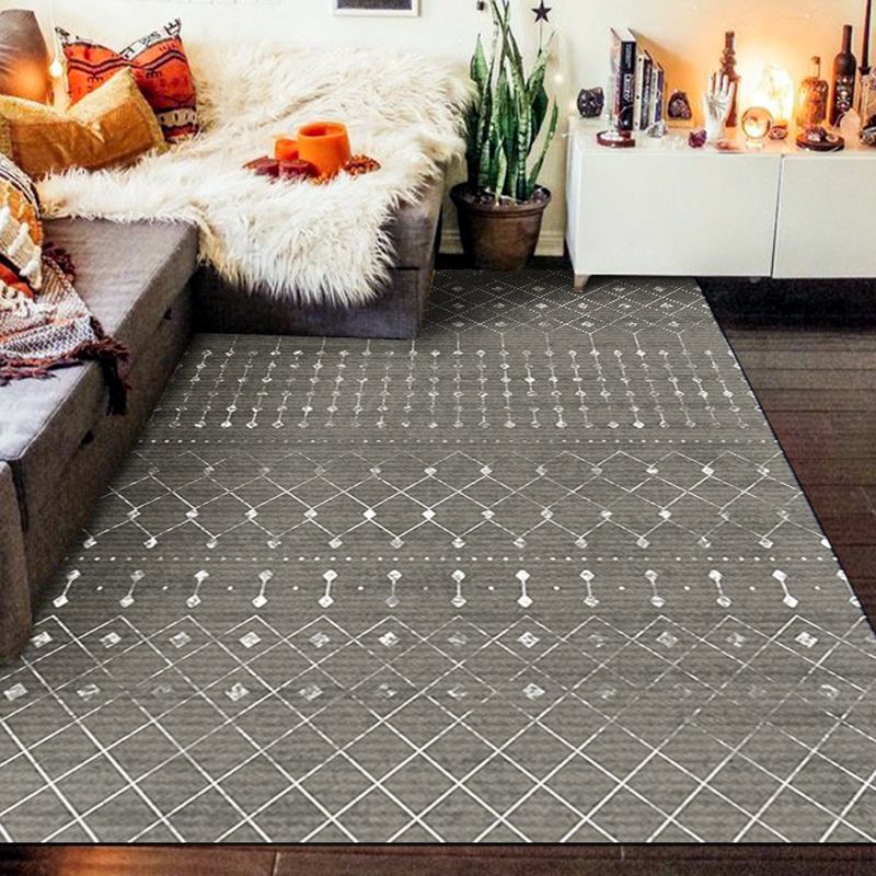 Stain Resistant Indoor Rug Bohemian Polyester Rug  for Living Room