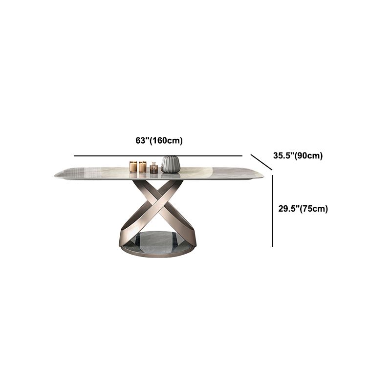Modern Stone Top Dining Table Set 1/2/5/6 Pieces Rectangle Indoor Dinette Set