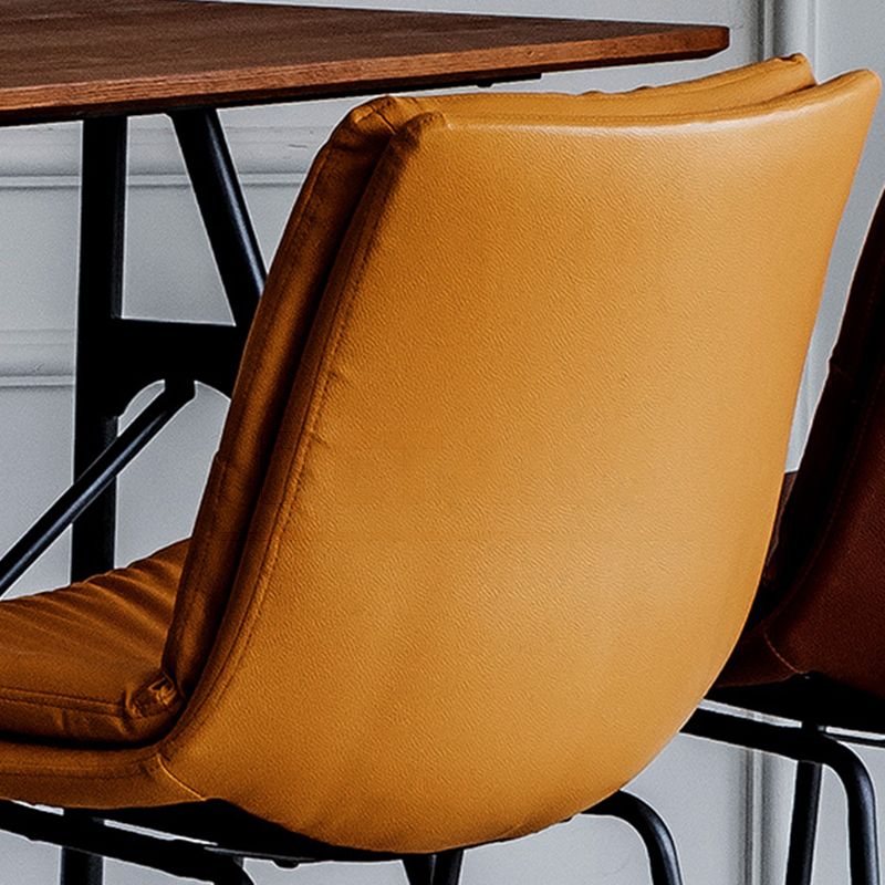 Modern PU Upholstery Bar Stool Low Back Arm-less Counter-height Indoor Stool