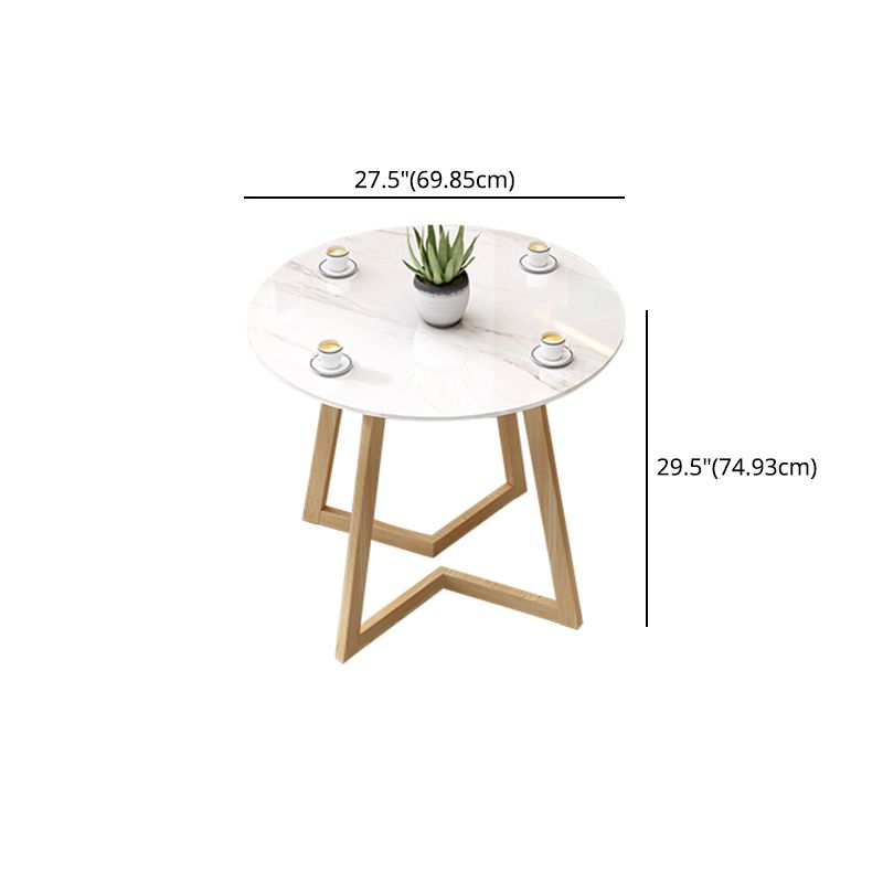 Modern Style Round Dining¬†Room¬†Table¬†Set with Sintered Stone Dinette Set with  4 Legs Table