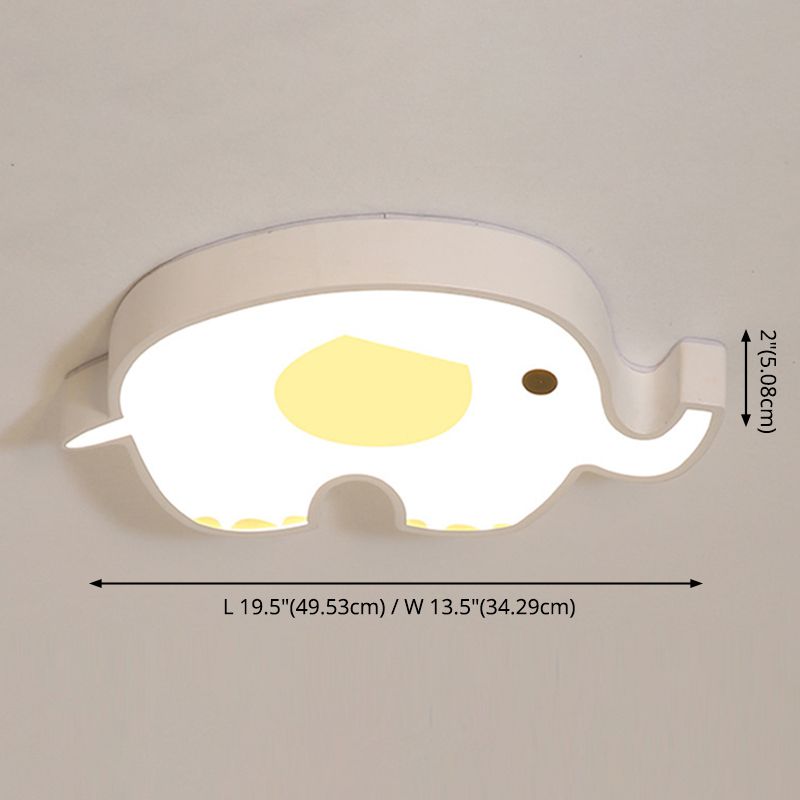 Animal Flush Mount Ceiling Light Cartoon Acrylic Ceiling Mount Light Fixture for Children Bedroom