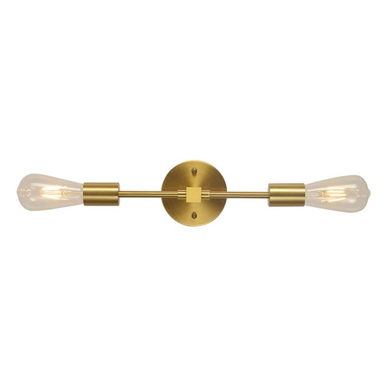 Modern Metal Wall Sconce Cylinder Shape Vanity Lamp for Bathroom in Gold