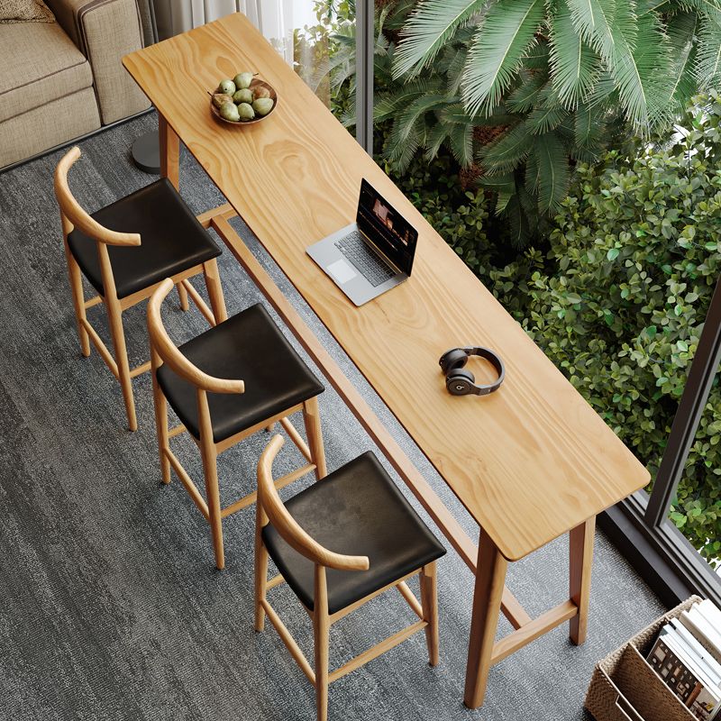 1/4 Pieces Table and Stool Set Modern Solid Wood Pub Dining Set