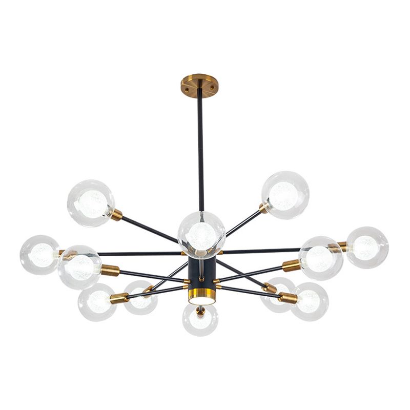 12 Lampadella in vetro leggero Lampaggio Light Minimalist Style Lampone dell'illuminazione in nero in nero