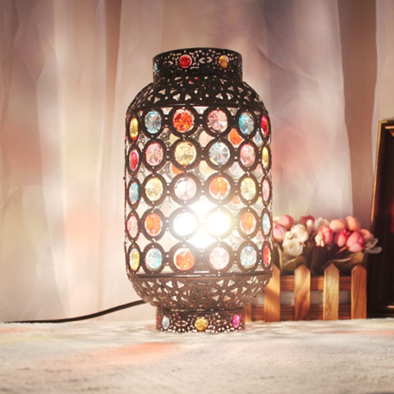 1 lampe de table de nuit à lanterne légère