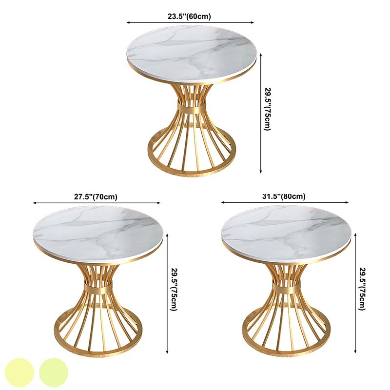 Tavolo da dinette in pietra di lusso tradizionale rotondo mobili per piedistallo per sala da pranzo