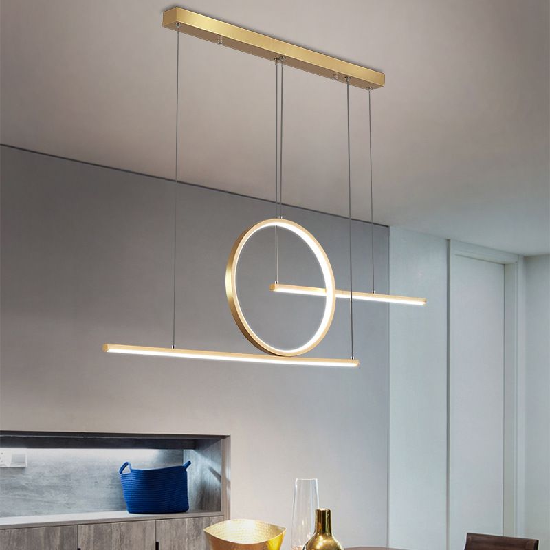 Modern Creative LED Pendant Light Linear 3-Light Hanging Lamp with Silicone Shade