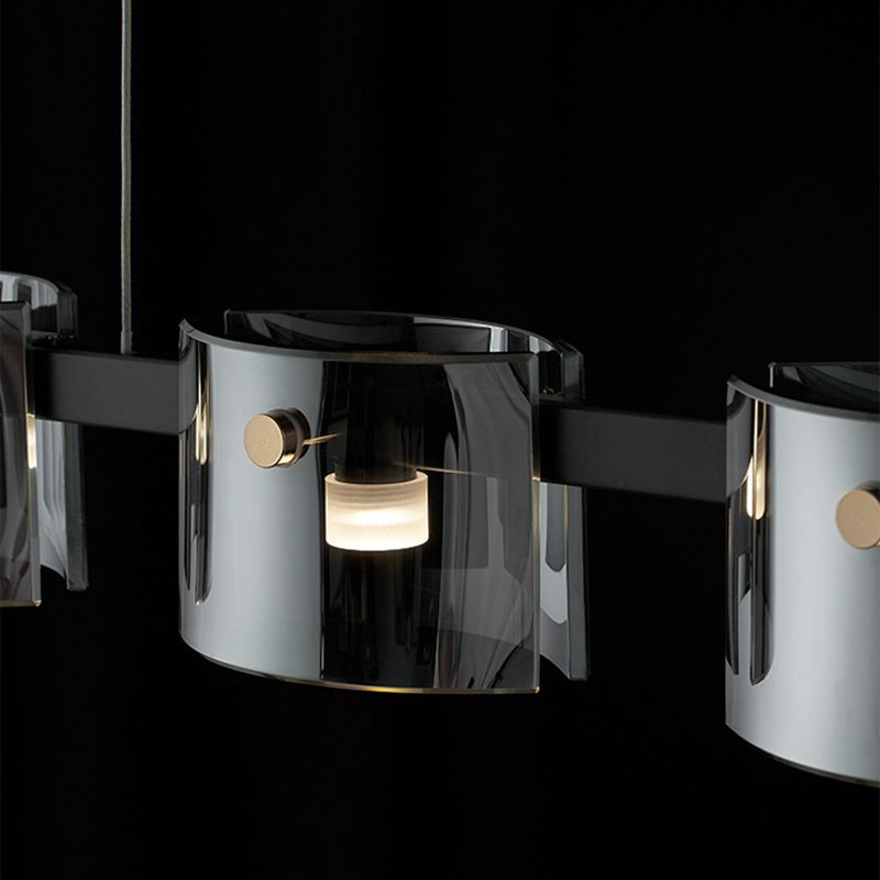 Hanging Lamp Modern Island Chandelier Lights in Black Finish for Dining Room