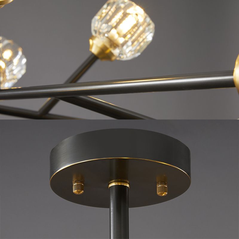 Zeitgenössische radiale Anhängerleuchte Kristallhängung angehender Licht für Wohnzimmer