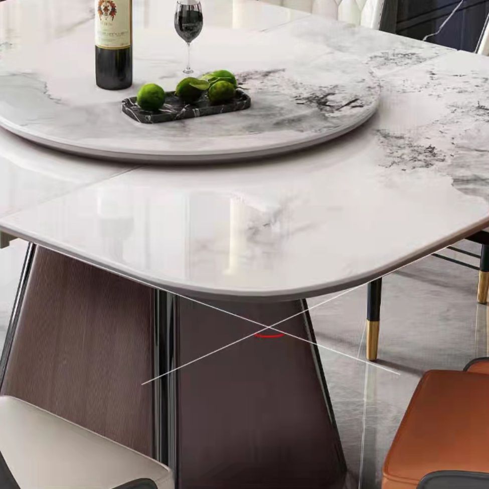 Modern White Stone Top Dining Set 1/5/7 Pieces Dining Table Set with Padded Chairs