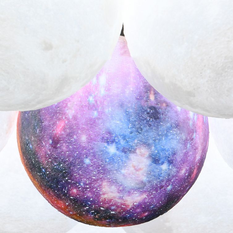 White Plastic Shade Chandelier Lighting Fixture Simple Pendant Light for Living Room