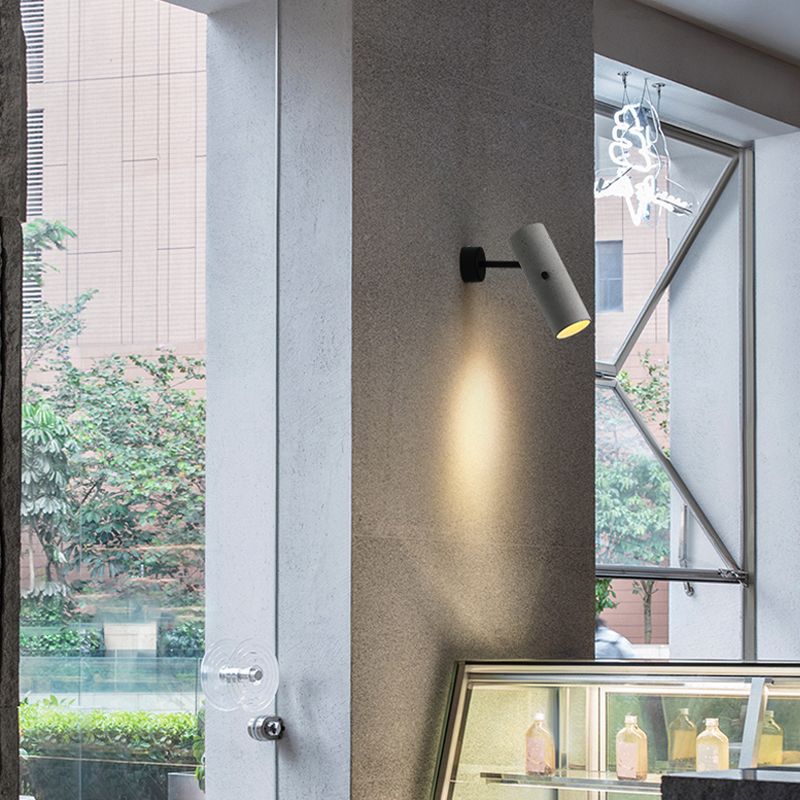 Lampada a parete cilindro lampada moderna a parete grigia a 1 luce con tonalità di cemento