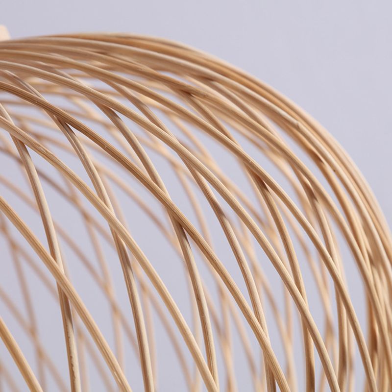 Bamboo Lantern Pendant Light Fixture Contemporary Style Beige Ceiling Pendant Light