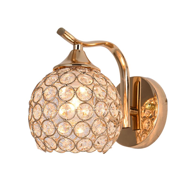 Éclairage mural rond de style minimaliste Éclairage Crystal Cloudroom Glasce Lightture in Gold