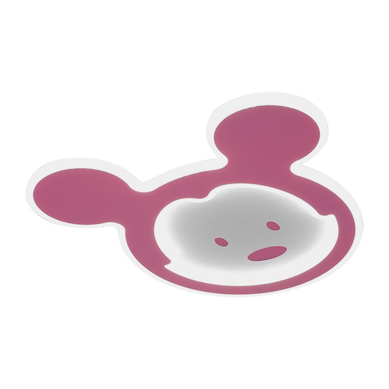 Pink/Blue Mouse Ceiling Flush Mount Kids LED Acrylic Flush Ceiling Light for Kids Bedroom in Warm/White Light