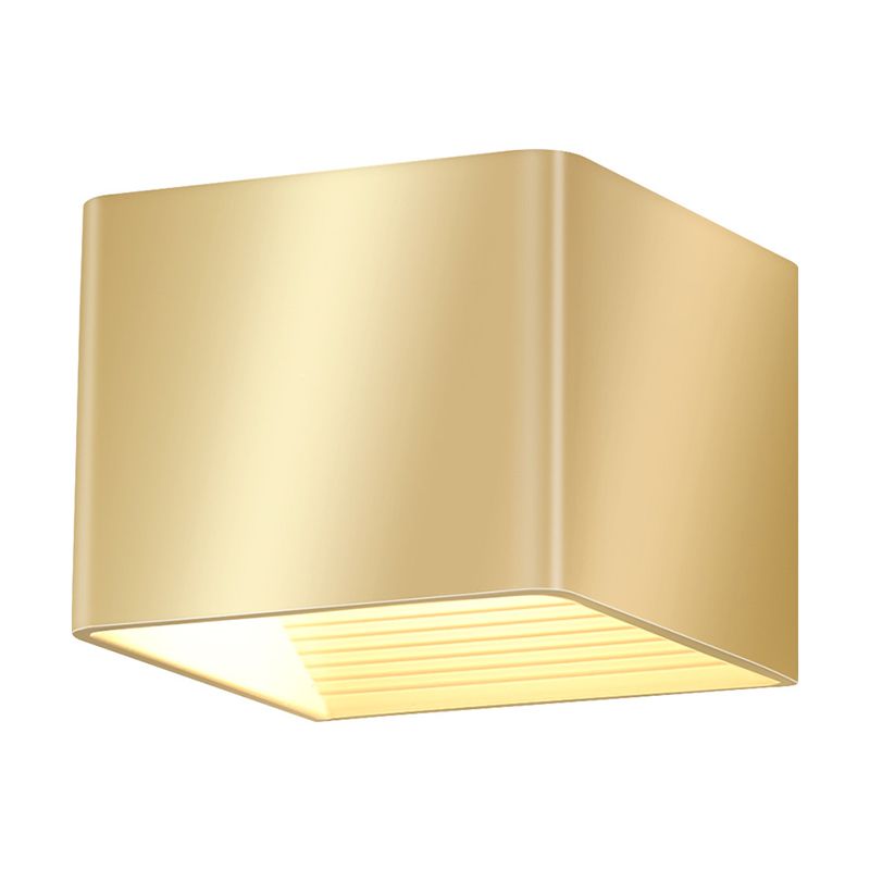 Modern Golden Wall Mounted Sconce Rectangle 2 Lights Shaded Wall Light