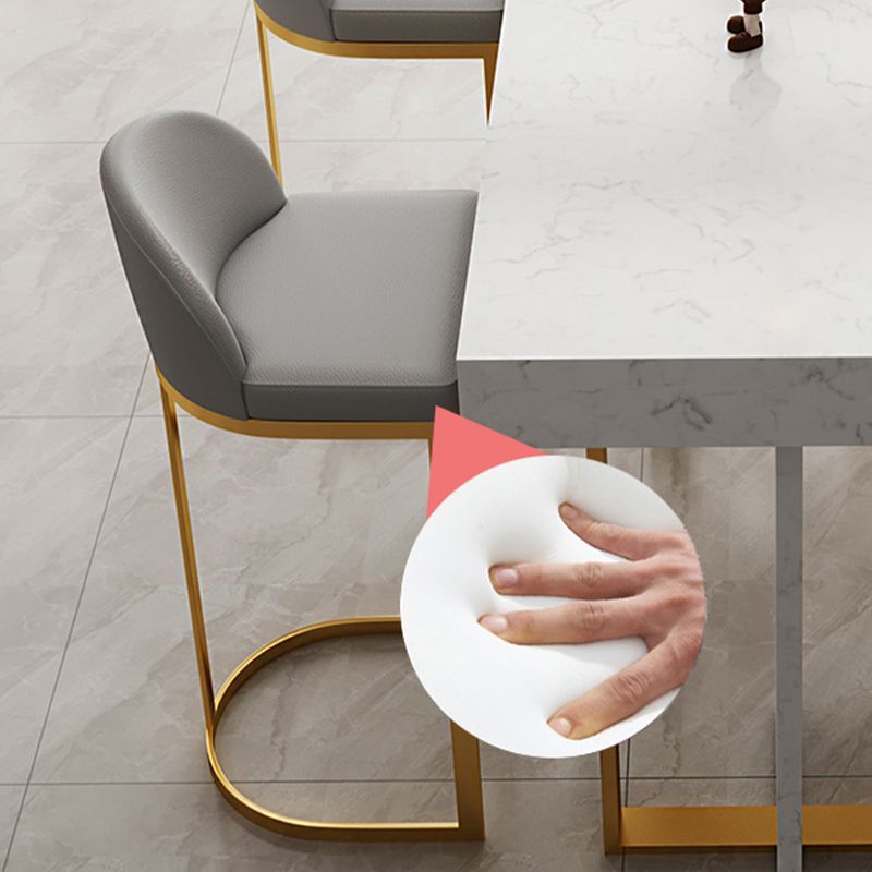 Modern Armless Counter-height Stool with Upholstered and Metal for Restaurant