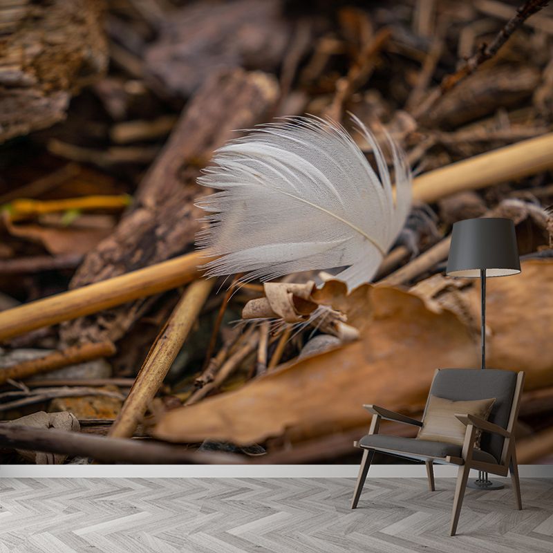 Contemporary Feather Decorative Murals Dining Room Wall Murals Wallpaper