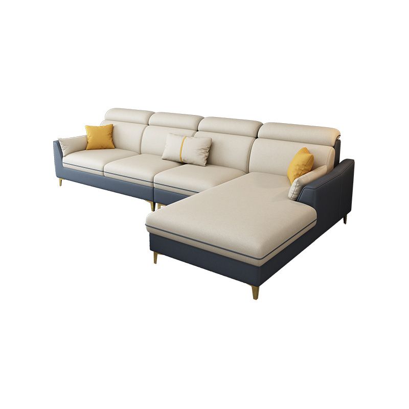 Faux Leather Pillow Top Arm Sectional 39.37"High Modern Sofa and Chaise