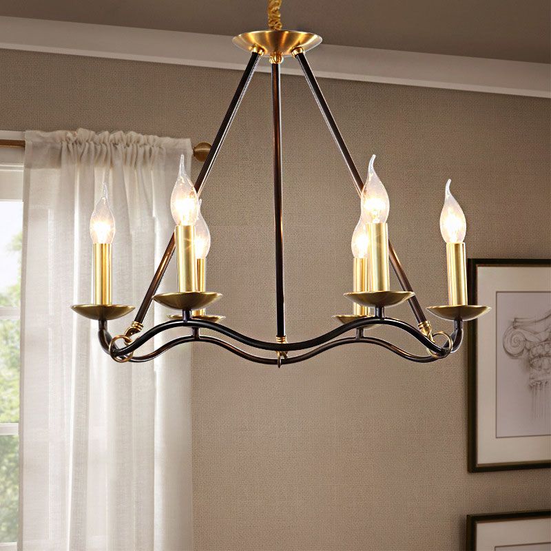 Bougie de lustre en métal noir pendante 6/9/15 Bulbes Pendoir traditionnel Prenant Light pour le salon