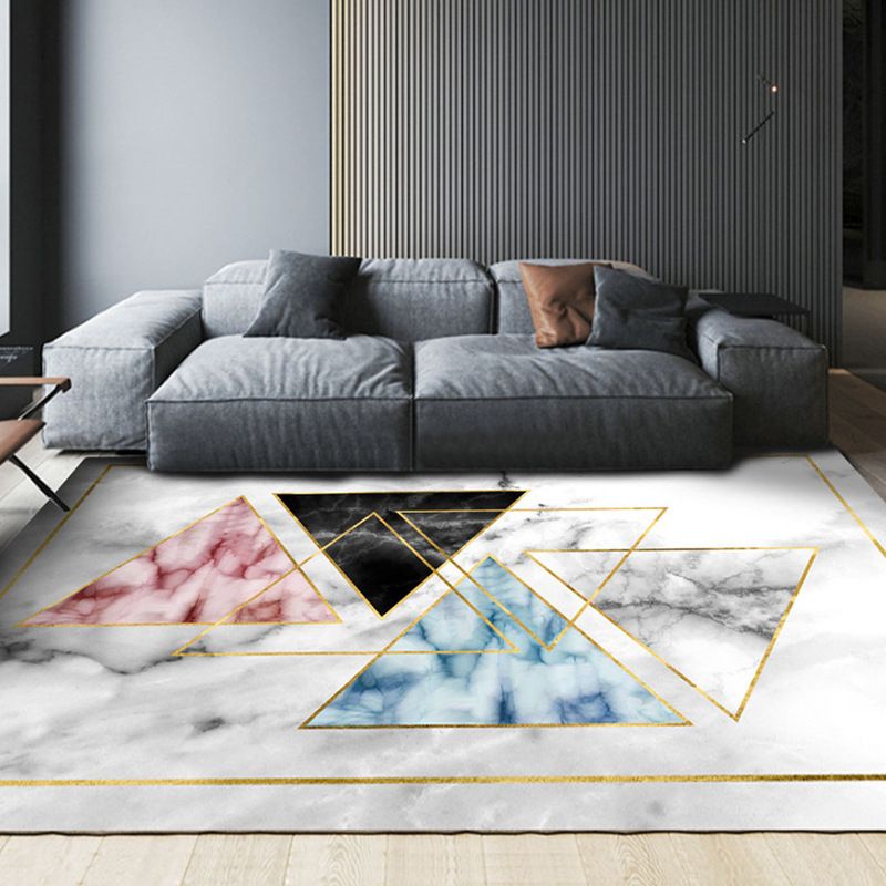 Black Modern Area Rug Polyester Color Lump Rug Washable Rug for Home Decor