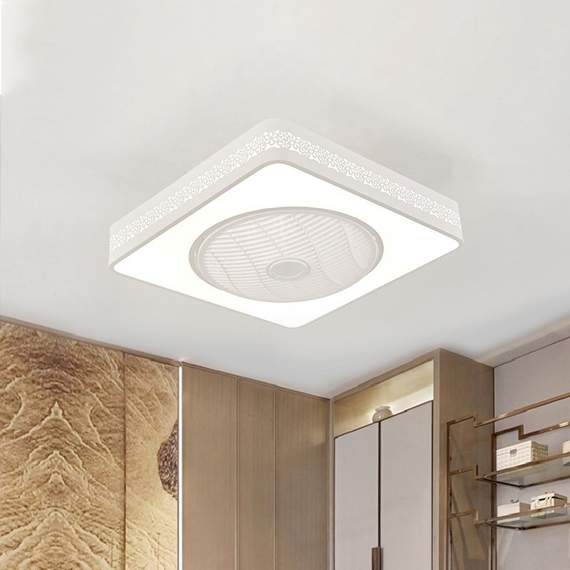23 "breit weiße LED -Anhänger Lüfterlampe moderne Acrylquadrat