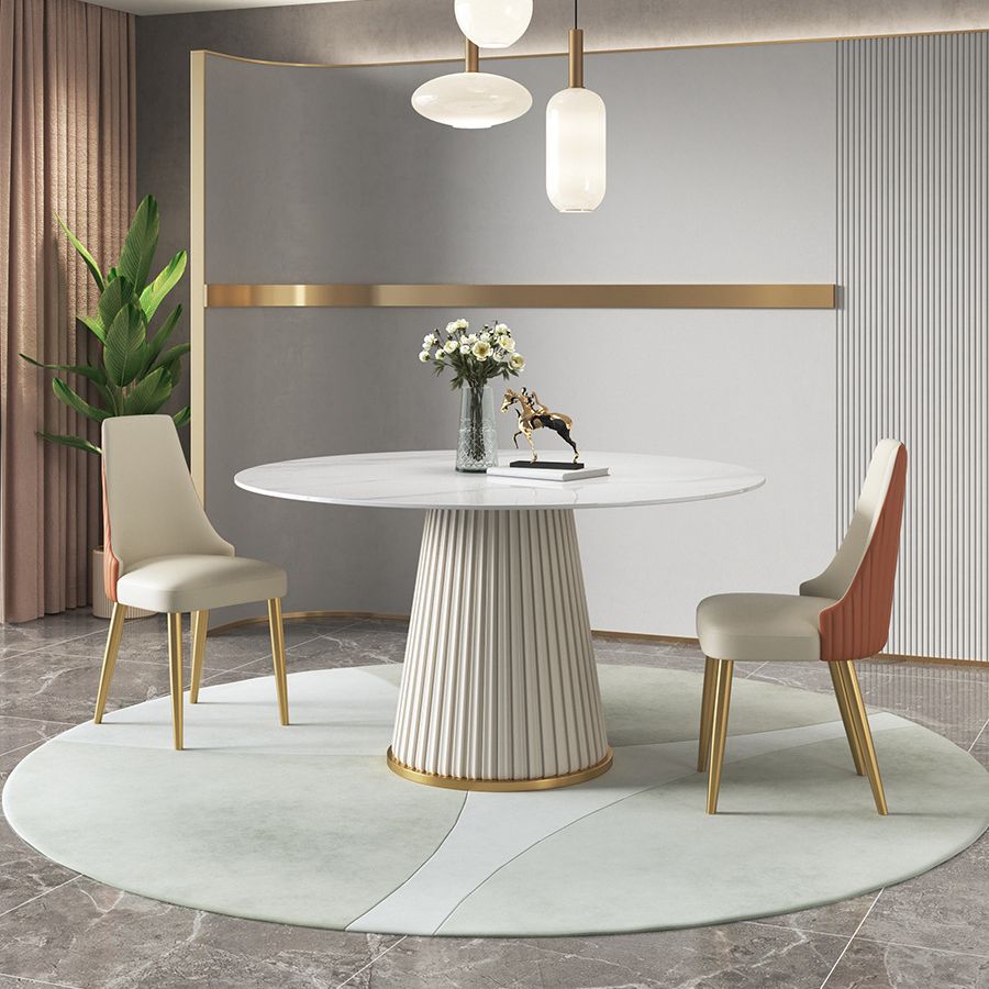 Nordic Sintered Stone Dining Room Set with Round Leg Dining Furniture for Home Use