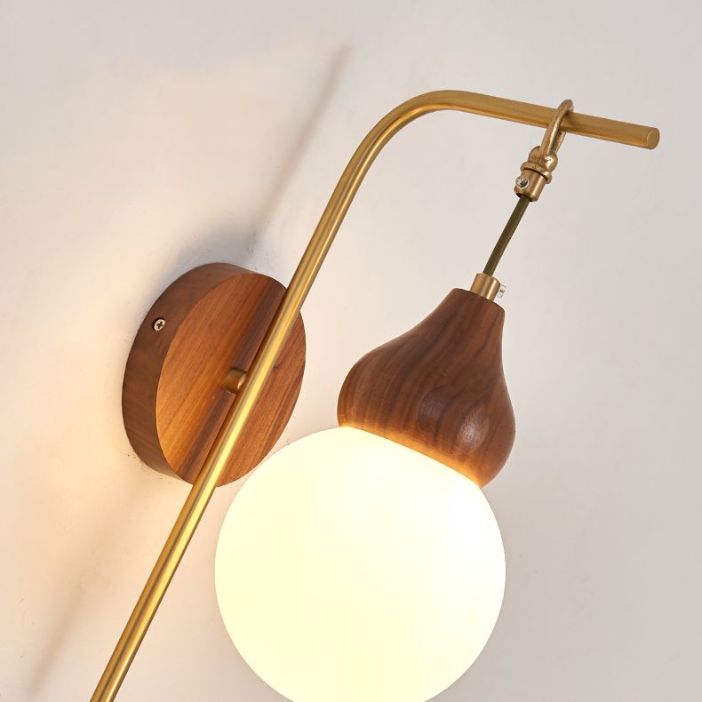 Shaded Sconce Wall Light Chinese Simple Style Copper 1 Light Sconces