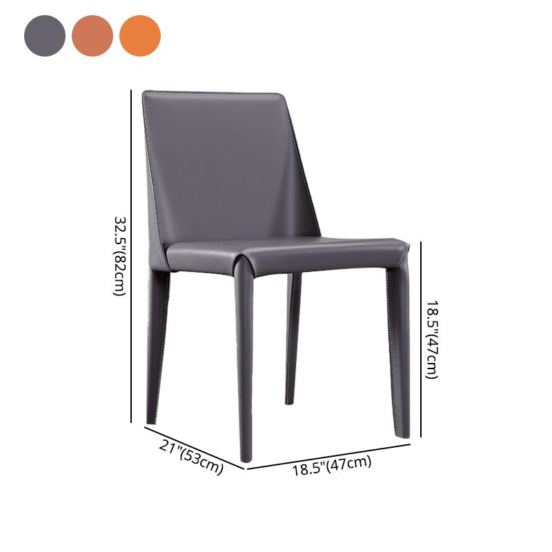 Silla lateral de cuero moderna para restaurante, respaldo sólido, silla sin brazos