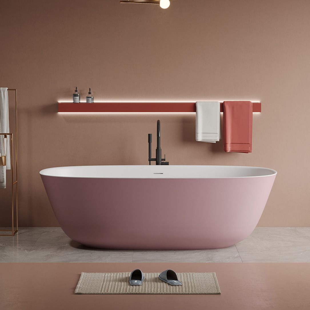 Soaking Antique Finish Bathtub Stand Alone Oval Modern Bath Tub