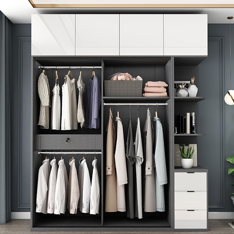 Modern Style Wardrobe White Color Wooden Wardrobe Closet for Home