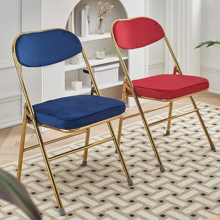 Sillas de comedor estilo Glam, sillas laterales sin brazos de cocina con patas de metal