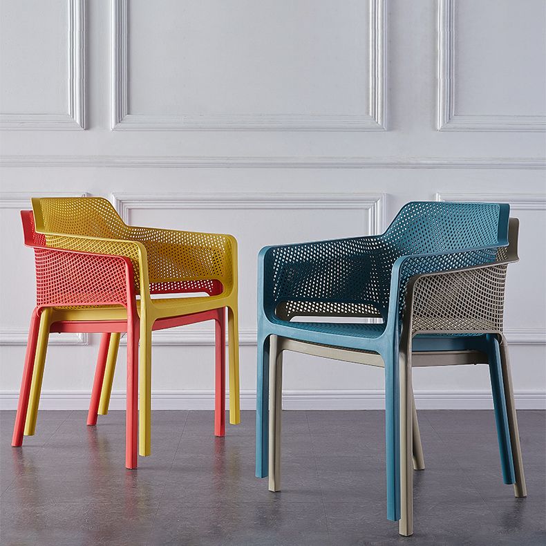 Sillas de comedor estilo moderno Sillones apilables con patas de plástico